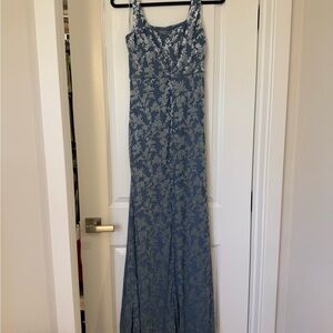 Lulu's Blue and White Floral Maxi Dress